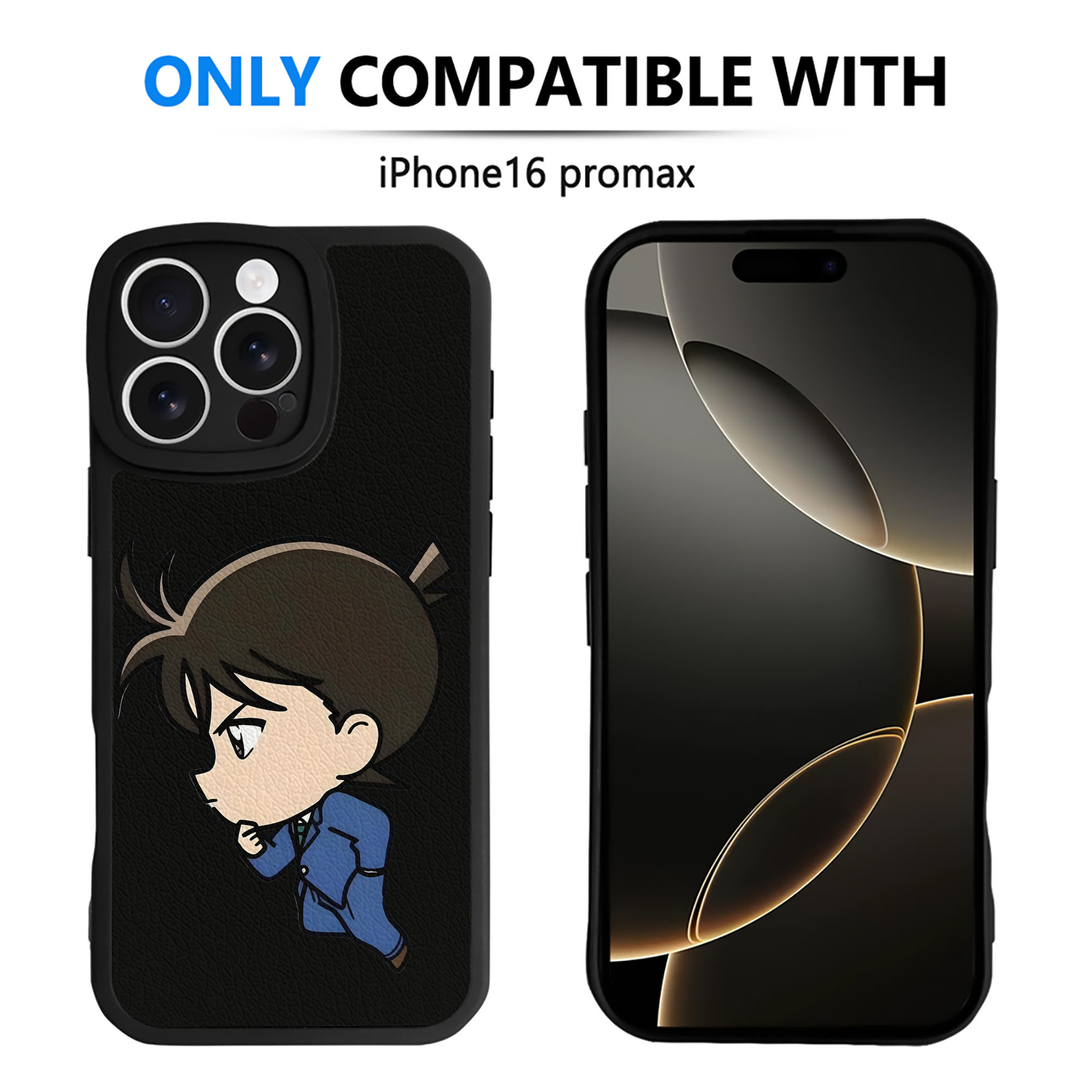 （画像用） 名探偵コナン 江戸川 コナン Detective Conan Conan Edogawa 【iPhone 16シリーズ対応】シリコンスマホケース（レザー調） 材質：シリコン